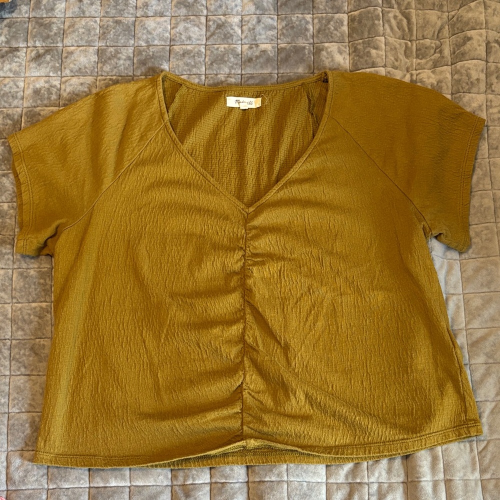 Madewell Gathered-Front V-Neck Blouse